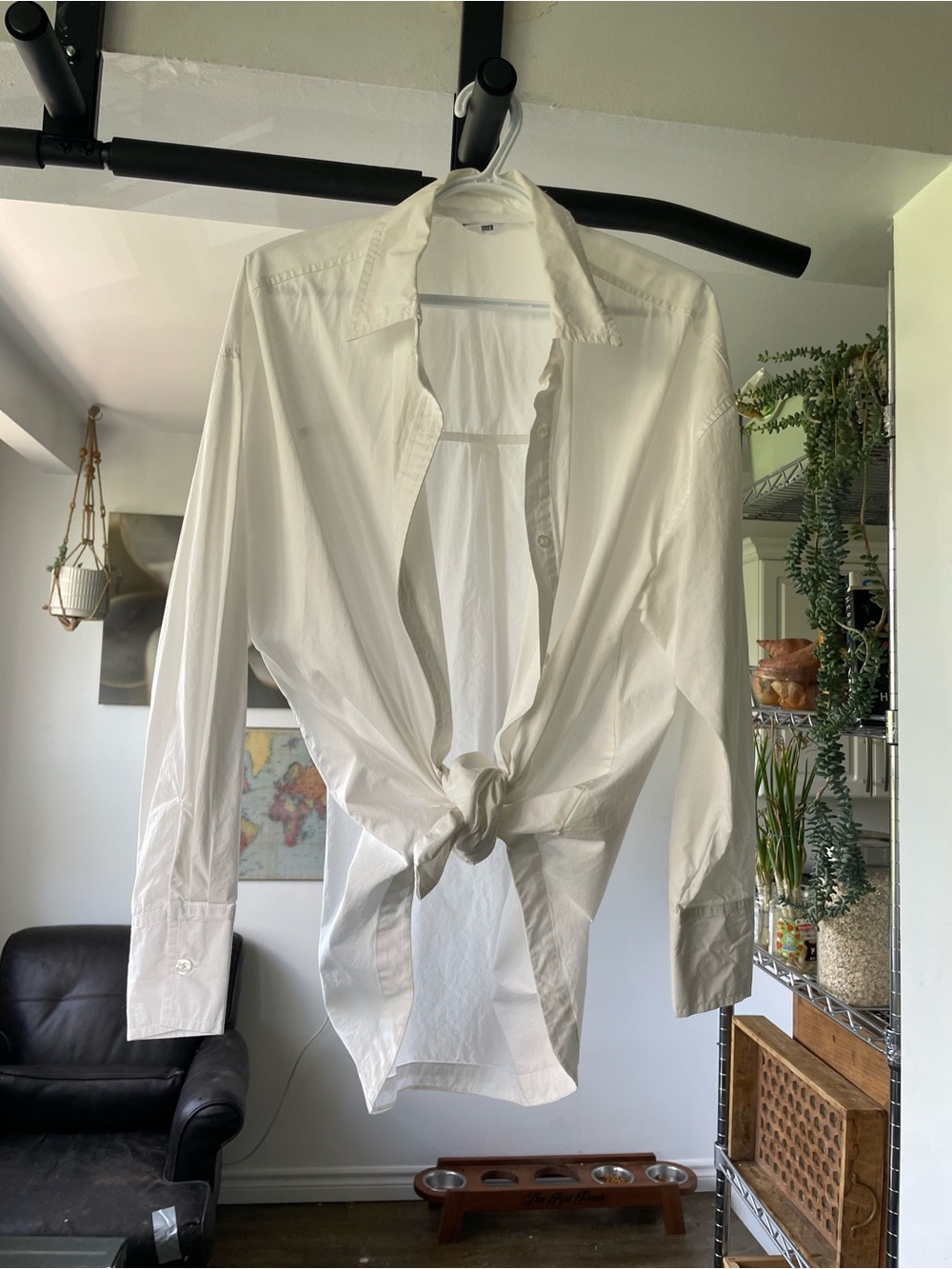 Steve Madden 100% Cotton Oversized White Business Button-Down Shirt